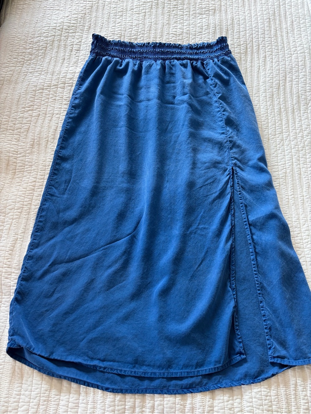 cloth & stone Navy Blue Elastic Waist Maxi Skirt with Side Slit